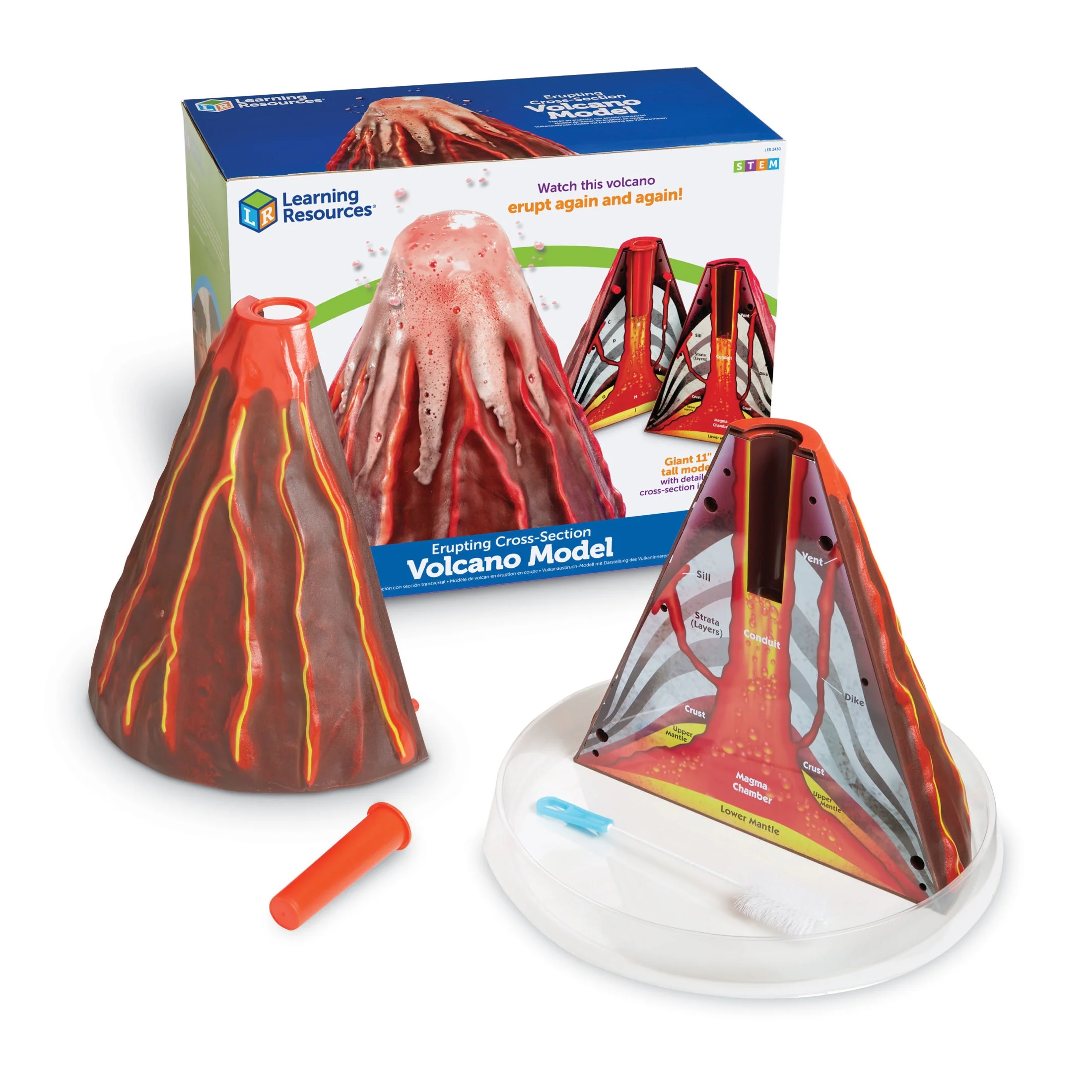 Erupting Cross-Section Volcano Model - Science Projects, Ages 6+