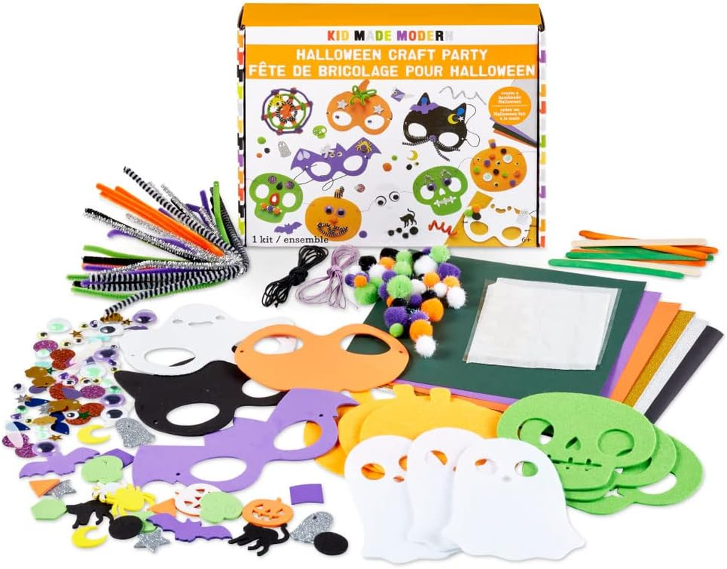 Halloween Craft Kit for Kids Ages 6+ - 200+ Pieces DIY Arts and Crafts Kit for Art Projects - Halloween Activities Decorating Kit for Classroom