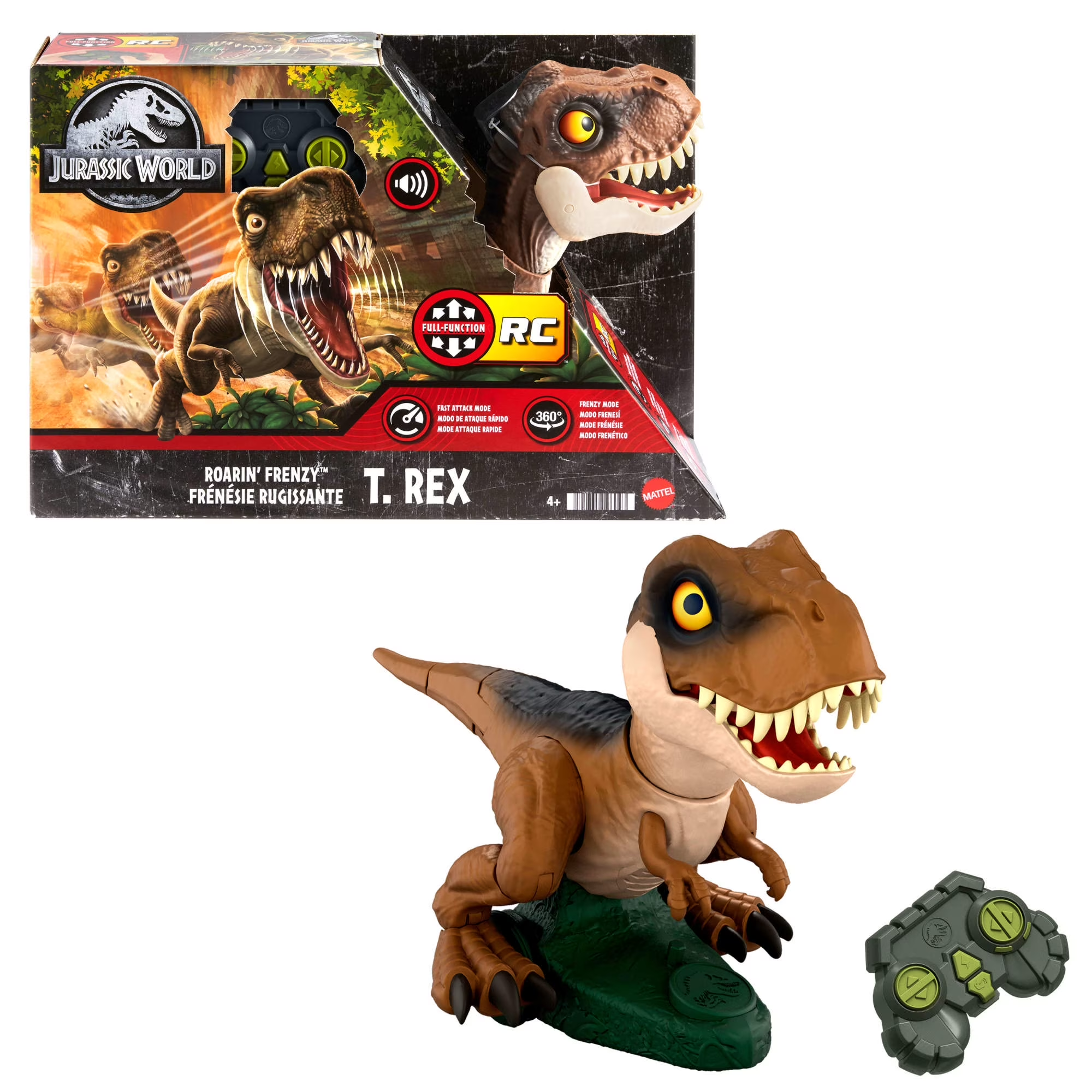 Roarin’ Frenzy T Rex RC Toy, Motorized Remote Control Tyrannosaurus Rex Dinosaur