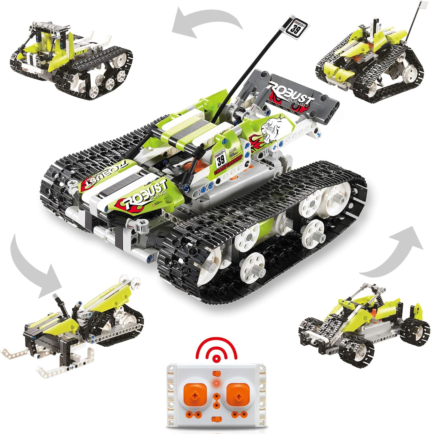BuildBot™ 5-in-1 Remote Control STEM Kit - RC Car, Robot, Crane &amp; More | 400+ Pieces | Ages 8-12