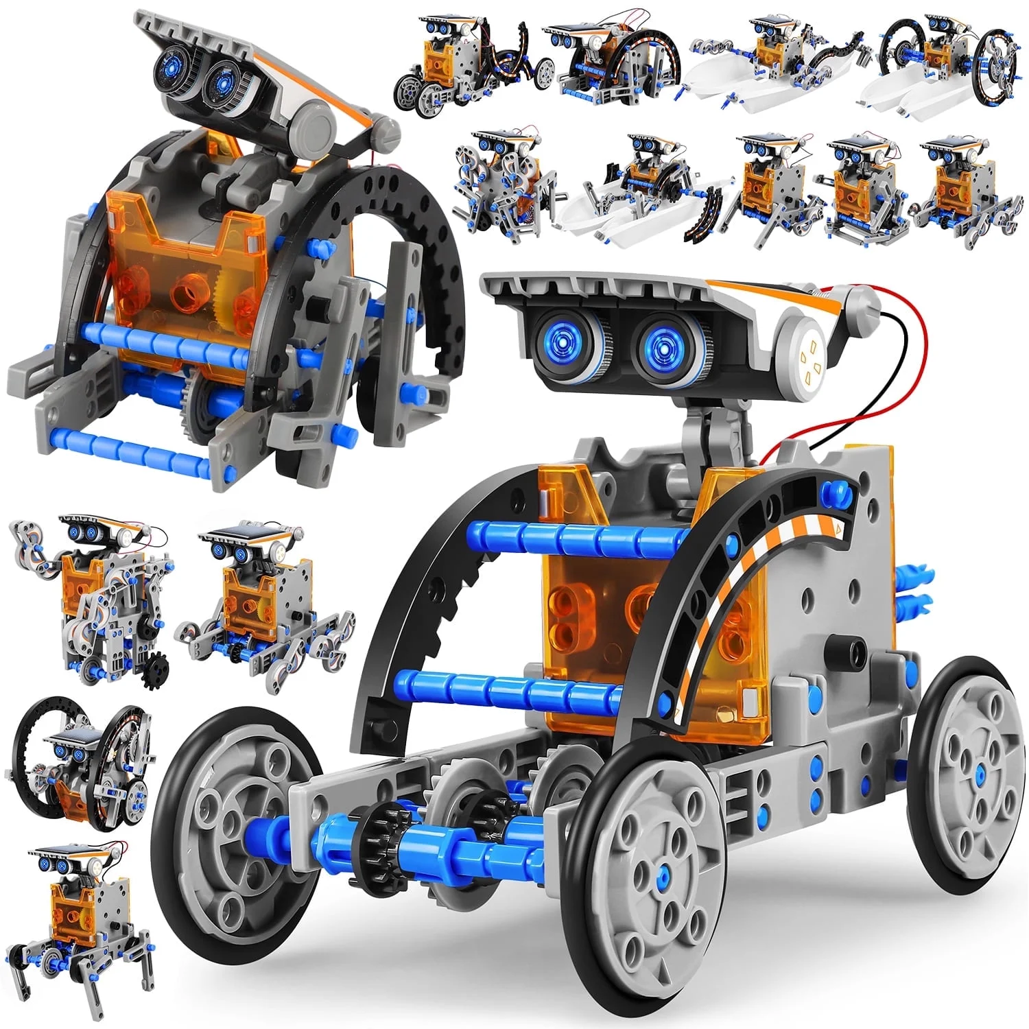 SolarBot™ 12-in-1 Transforming Robot Kit - Solar &amp; Battery Powered STEM Building Set | Ages 8-12